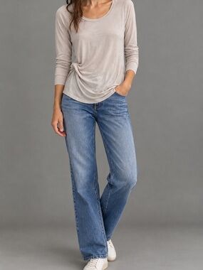 James Perse Top - long sleeve - taupe- sz 4/ XL